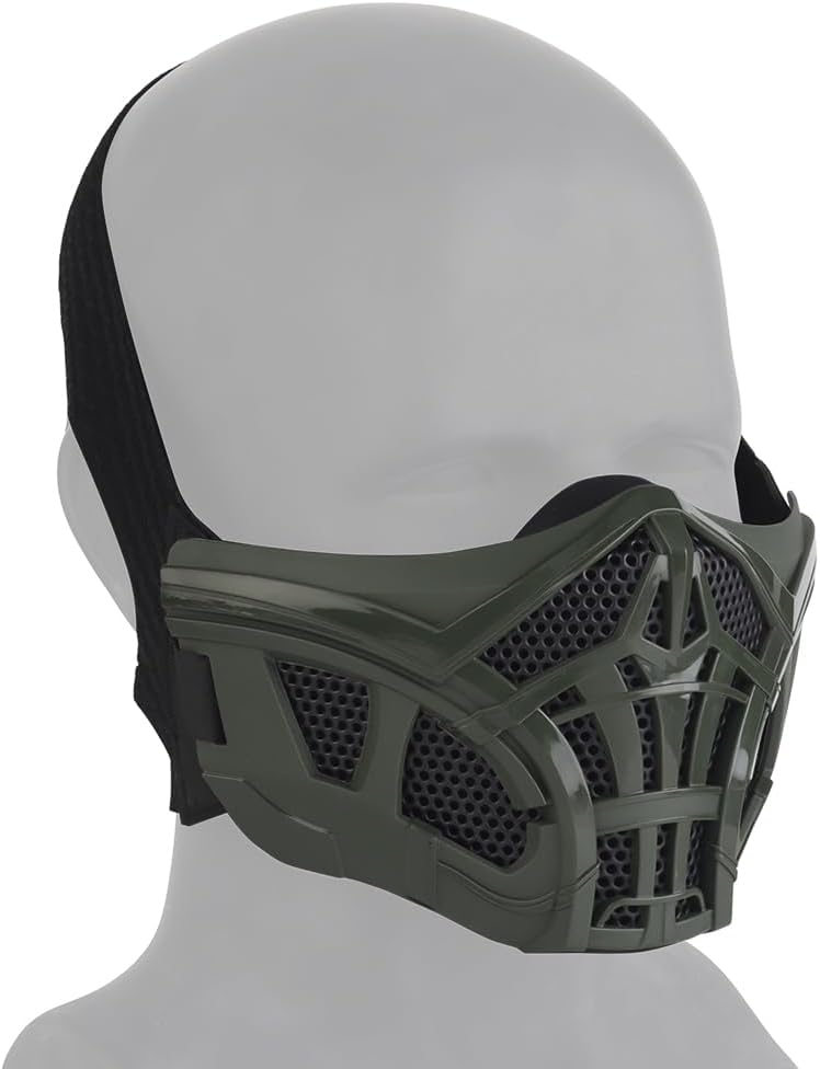 Hdlsina Airsoft Half Face Masks, Half Lower Steel Mesh Airsoft Protective Gear Breathable Silicone Lining Mesh Cover for Adult Men Women BBS Airsoft Shooting CS Survival Games - Image 1